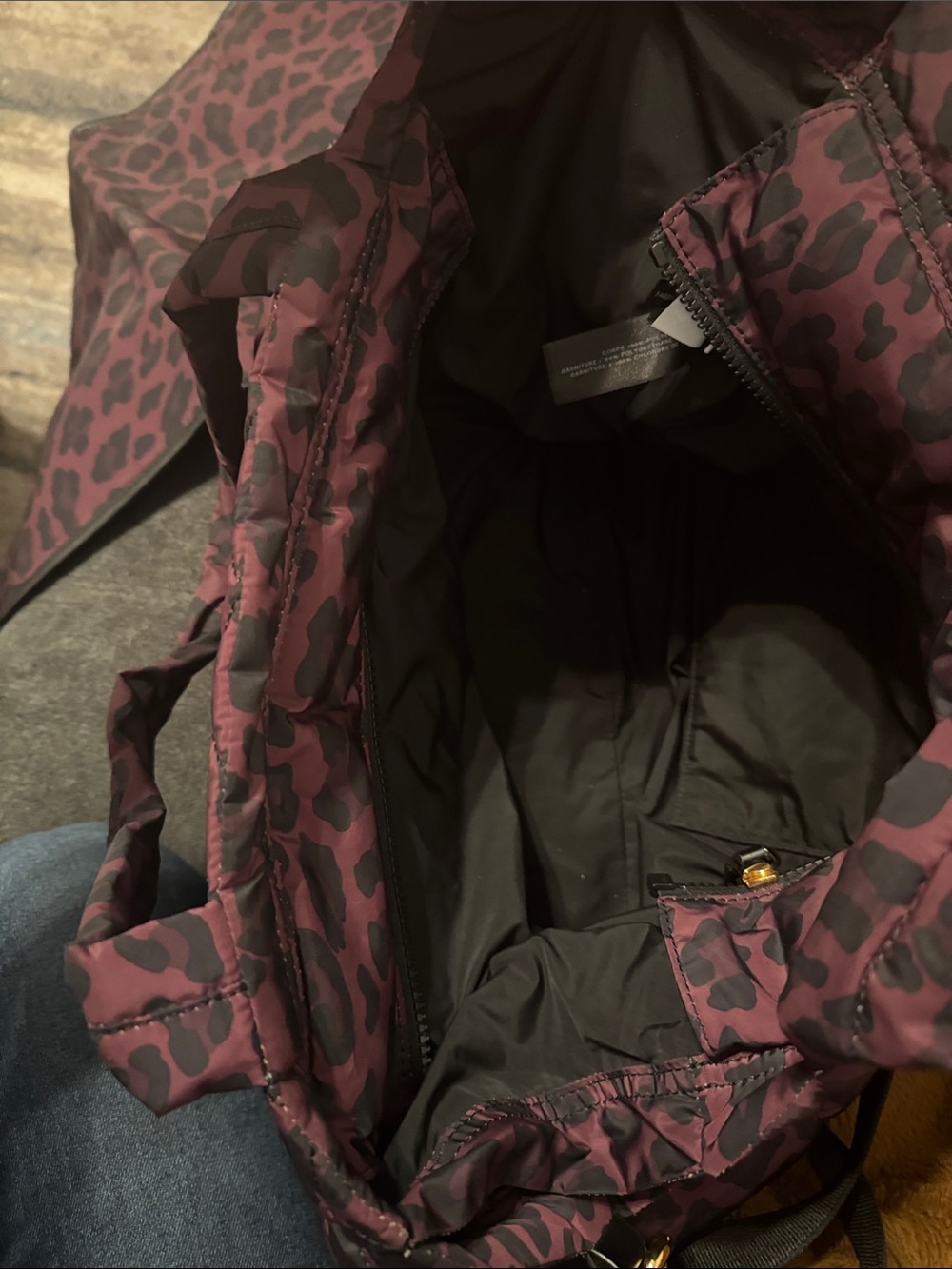 Marc Jacobs Quilted Leopard-Print Tote in Plum and Black - Picture 2 of 6